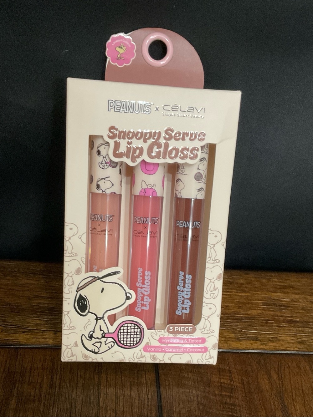 Peanuts x Célavi Snoopy Serve Lip Gloss Trio - Pink | Peach | Brown